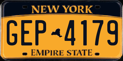 NY license plate GEP4179