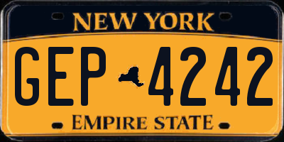 NY license plate GEP4242