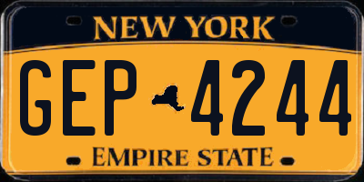 NY license plate GEP4244
