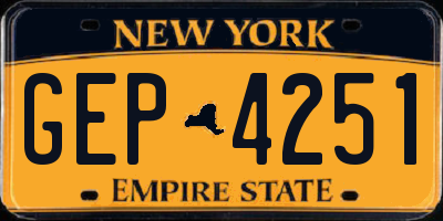 NY license plate GEP4251
