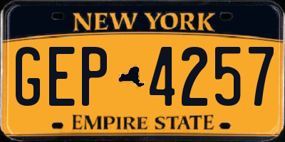 NY license plate GEP4257
