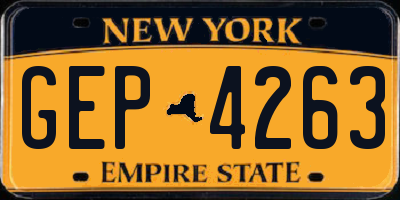 NY license plate GEP4263