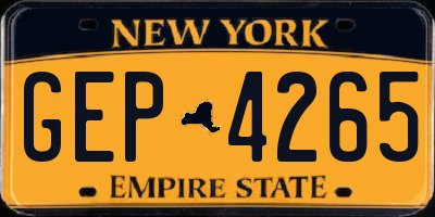 NY license plate GEP4265