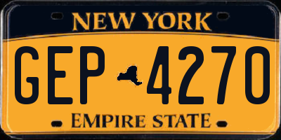 NY license plate GEP4270