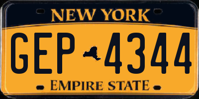 NY license plate GEP4344