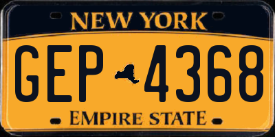 NY license plate GEP4368