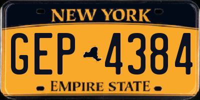 NY license plate GEP4384