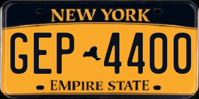 NY license plate GEP4400