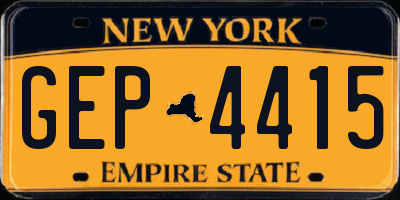 NY license plate GEP4415