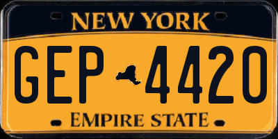 NY license plate GEP4420