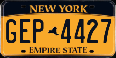 NY license plate GEP4427