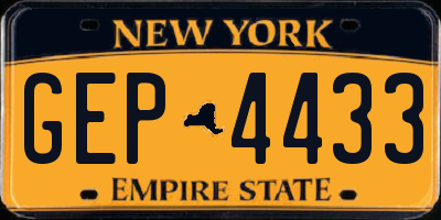 NY license plate GEP4433