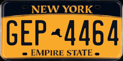 NY license plate GEP4464