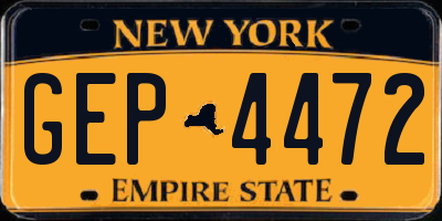 NY license plate GEP4472