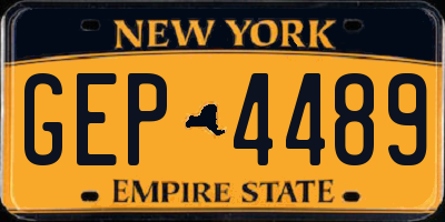 NY license plate GEP4489