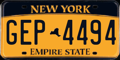 NY license plate GEP4494