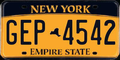 NY license plate GEP4542