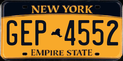 NY license plate GEP4552