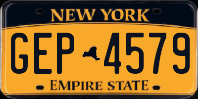 NY license plate GEP4579