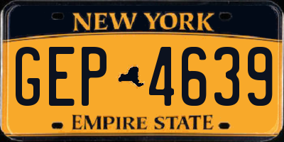 NY license plate GEP4639