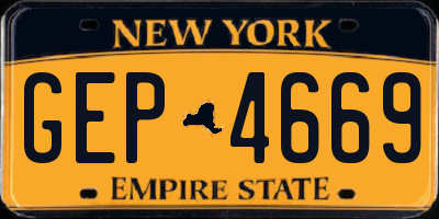 NY license plate GEP4669