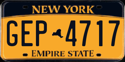 NY license plate GEP4717
