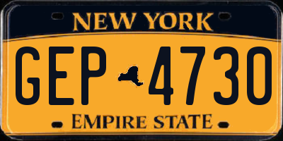 NY license plate GEP4730