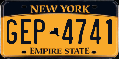 NY license plate GEP4741