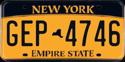 NY license plate GEP4746