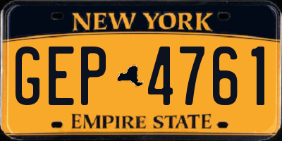 NY license plate GEP4761