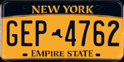 NY license plate GEP4762