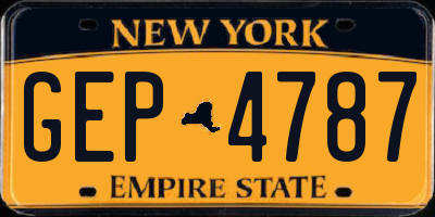 NY license plate GEP4787