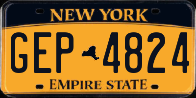 NY license plate GEP4824