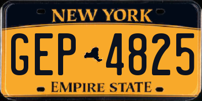 NY license plate GEP4825
