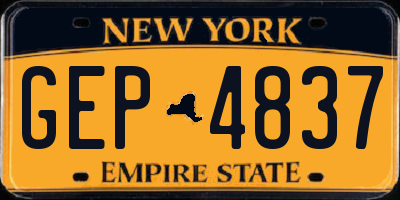 NY license plate GEP4837
