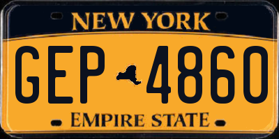 NY license plate GEP4860