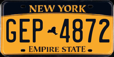 NY license plate GEP4872