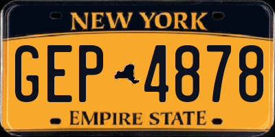 NY license plate GEP4878