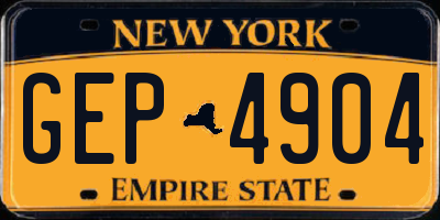 NY license plate GEP4904