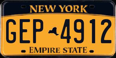 NY license plate GEP4912