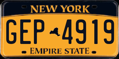 NY license plate GEP4919