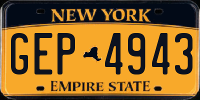 NY license plate GEP4943