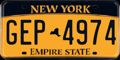 NY license plate GEP4974