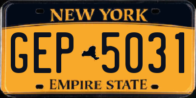NY license plate GEP5031
