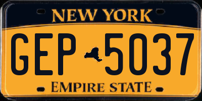 NY license plate GEP5037