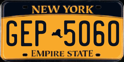 NY license plate GEP5060