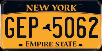 NY license plate GEP5062