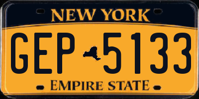 NY license plate GEP5133