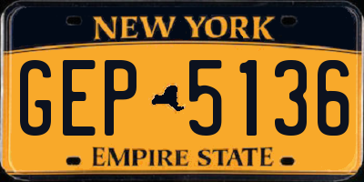 NY license plate GEP5136