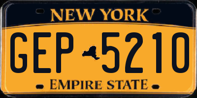 NY license plate GEP5210